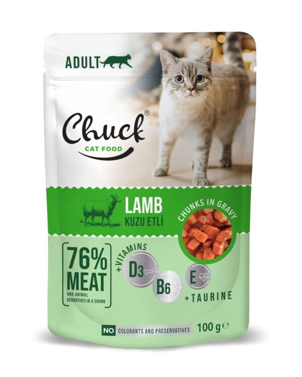 Chuck Pouches - Të rritur - me mish qengji 100 g