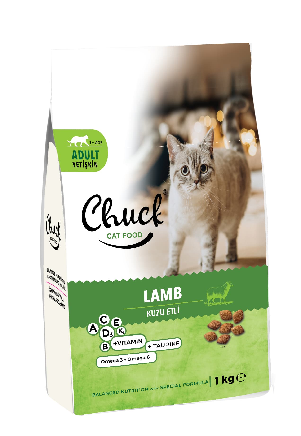 Ushqim i Thatë - Chuck 1 kg Mace - me mish qengji